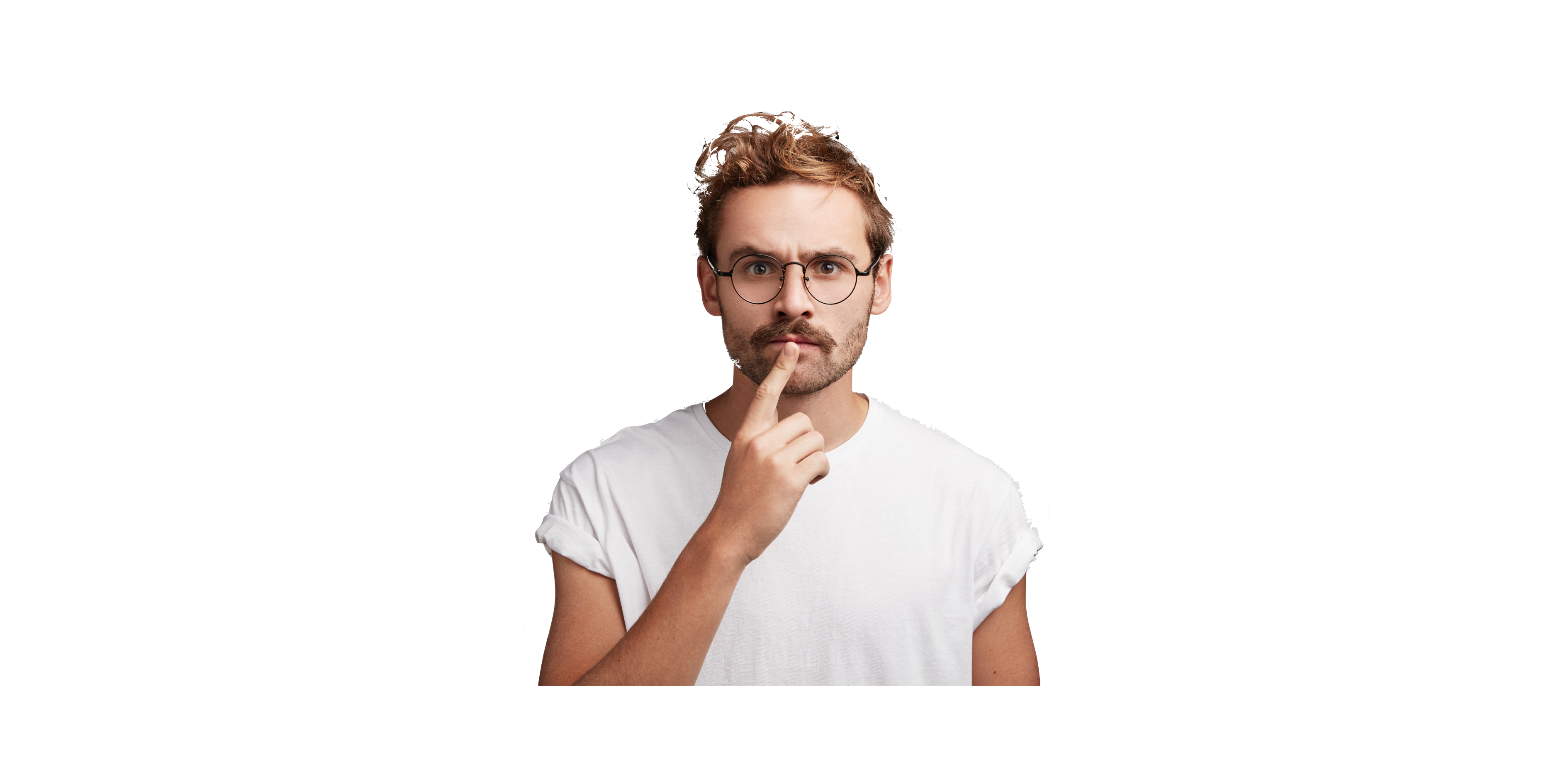 Man looking doubtful about business solutions