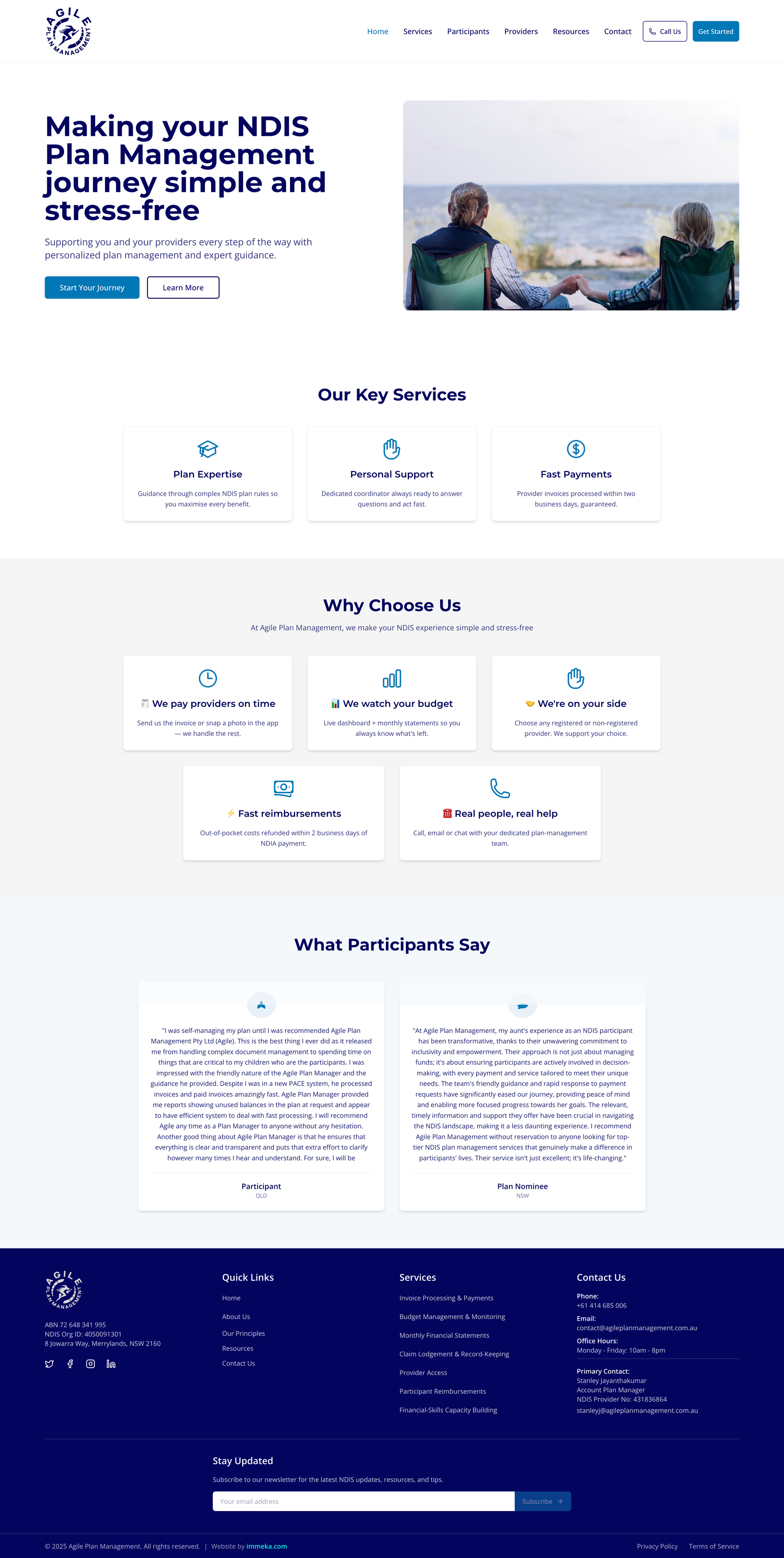 Agile Plan Management's modernized website